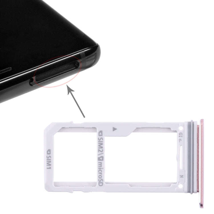 For Galaxy Note 8 2 SIM Card Tray / Micro SD Card Tray (Pink)