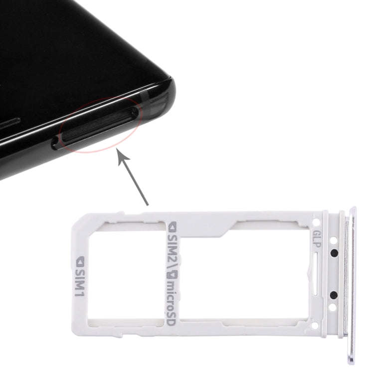 For Galaxy Note 8 2 SIM Card Tray / Micro SD Card Tray (Silver)