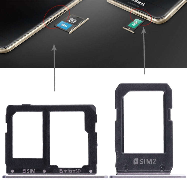 For Galaxy A5108 / A7108 2 SIM Card Tray + Micro SD Card Tray (Grey)