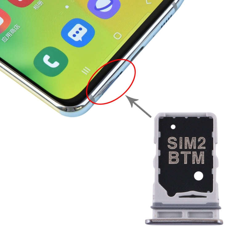 For Samsung Galaxy A80 SIM Card Tray + SIM Card Tray (Silver)