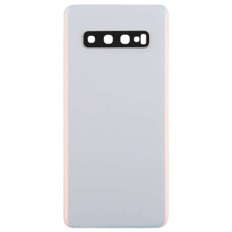 For Galaxy S10 Battery Back Cover with Camera Lens (White)