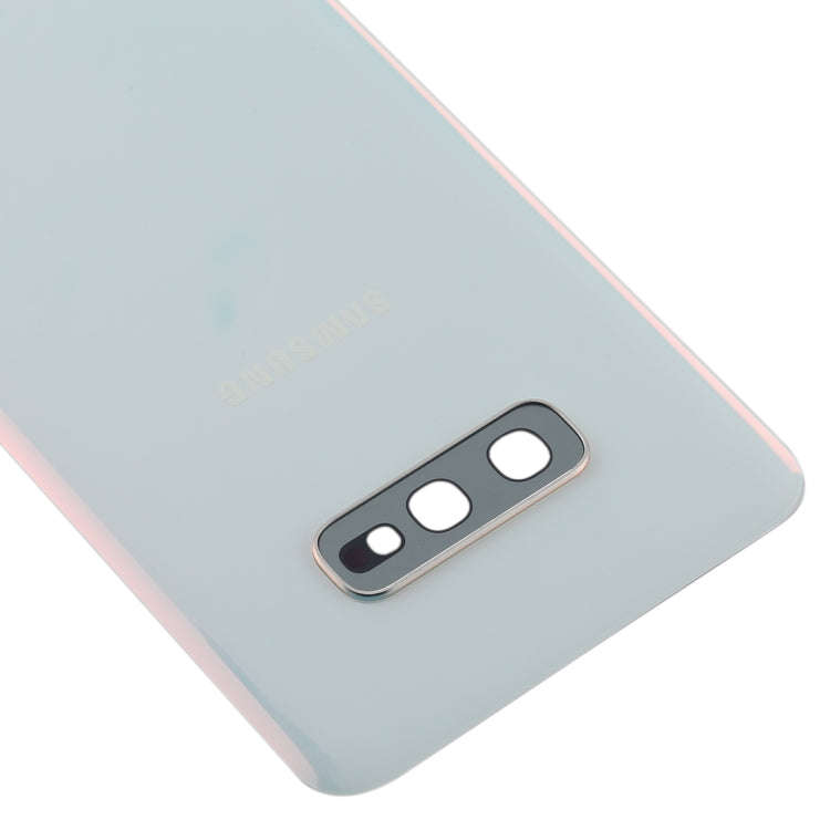 For Galaxy S10e Battery Back Cover with Camera Lens (White)