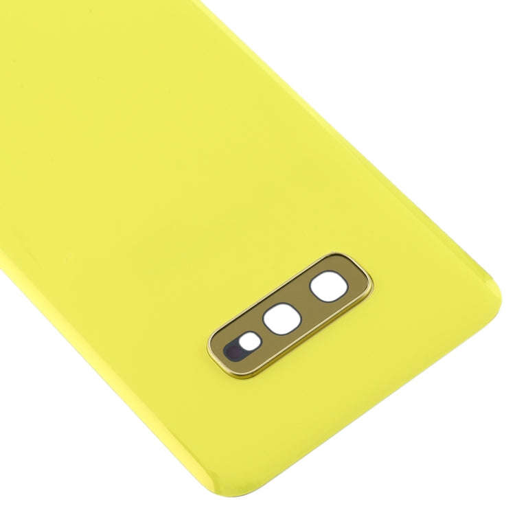 For Galaxy S10e Battery Back Cover with Camera Lens (Yellow)