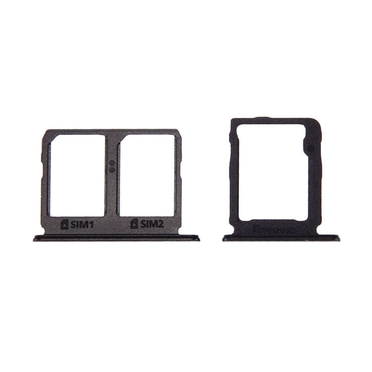 For Galaxy C9 Pro / C9000 SIM Card Tray + Micro SD Card Tray (Black)
