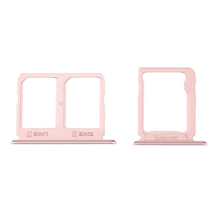 For Galaxy C9 Pro / C9000 SIM Card Tray + Micro SD Card Tray (Rose Gold)