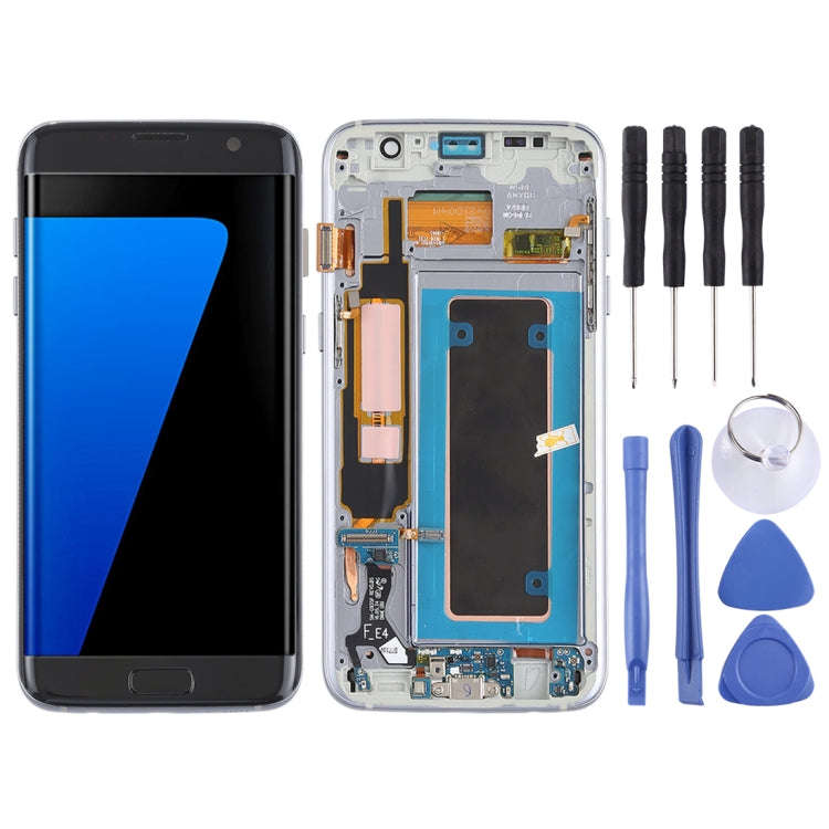 Original Super AMOLED Material LCD Screen and Digitizer Full Assembly(with Frame / Charging Port ...