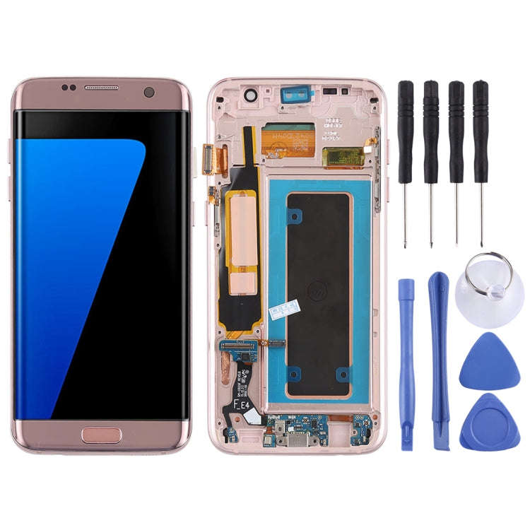 Original Super AMOLED Material LCD Screen and Digitizer Full Assembly(with Frame / Charging Port ...