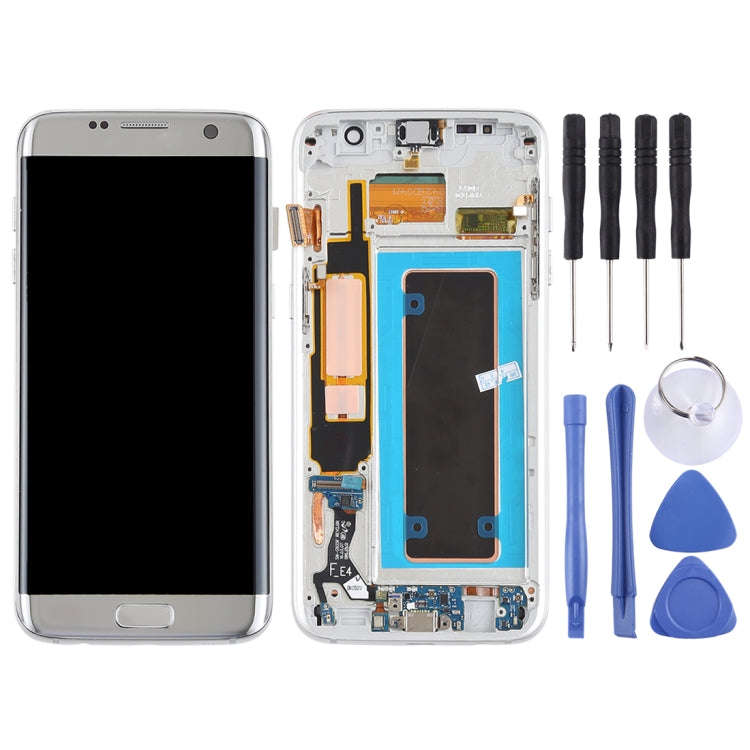 Original Super AMOLED Material LCD Screen and Digitizer Full Assembly(with Frame / Charging Port ...