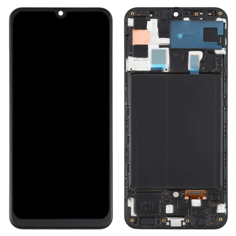 Original Super AMOLED LCD Screen  for Galaxy A50 Digitizer Full Assembly with Frame(Black)