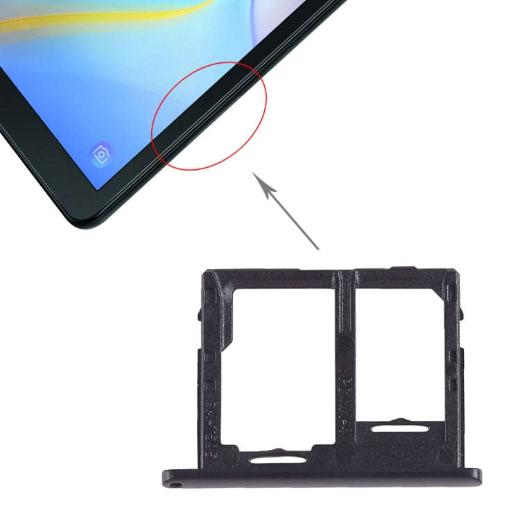 For Galaxy Tab A 10.5 inch T595 4G SIM Card Tray + Micro SD Card Tray (Black)