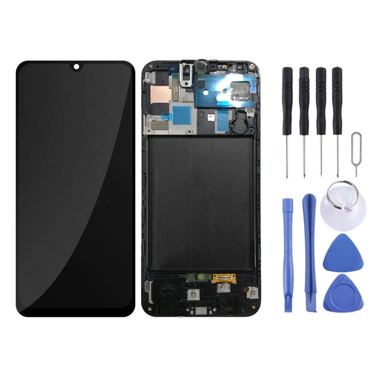 Original LCD Screen with Frame for Galaxy A50 SM-A505F with Digitizer Full Assembly(Black)