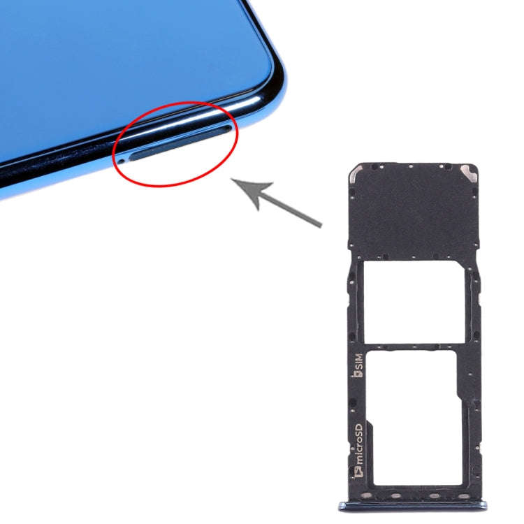 For Galaxy A7 (2018) / A750F SIM Card Tray + Micro SD Card Tray (Black)