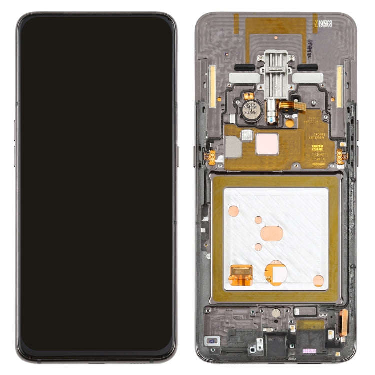 Original Super AMOLED LCD Screen for Galaxy A80 Digitizer Full Assembly with Frame (Black)