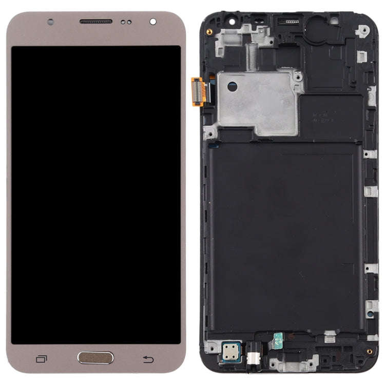 TFT LCD Screen for Galaxy J7 (2015) / J700F Digitizer Full Assembly with Frame (Gold)