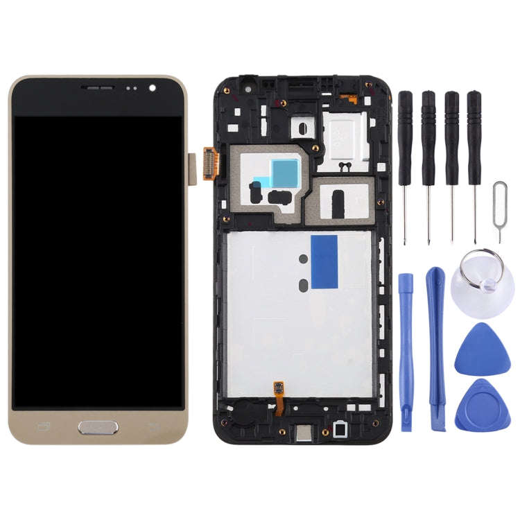 TFT LCD Screen for Galaxy J3 (2016) / J320F Digitizer Full Assembly with Frame (Gold)