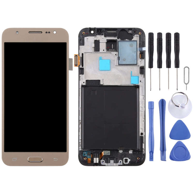 TFT LCD Screen for Galaxy J5 (2015) / J500F Digitizer Full Assembly with Frame (Gold)