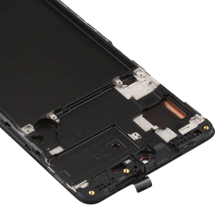 Original Super AMOLED LCD Screen for Galaxy A71 Digitizer Full Assembly with Frame (Black)