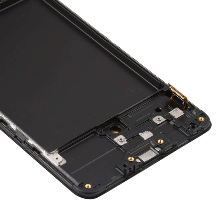 Original Super AMOLED LCD Screen for Galaxy A71 Digitizer Full Assembly with Frame (Black)