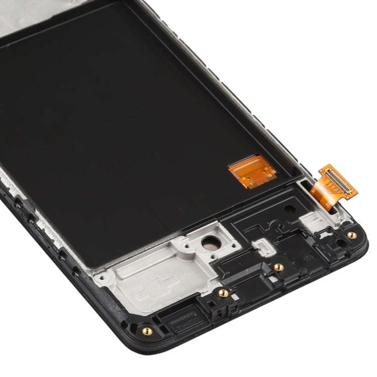 Original Super AMOLED LCD Screen for Galaxy A51 4G Digitizer Full Assembly with Frame (Black)