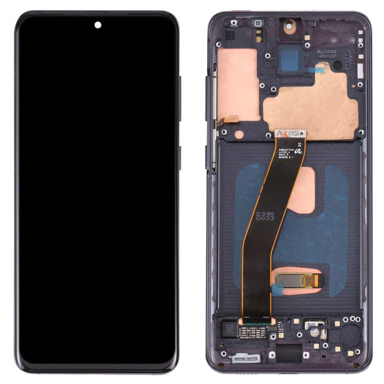 Original Dynamic AMOLED Material LCD Screen and Digitizer Full Assembly with Frame for Galaxy S20...