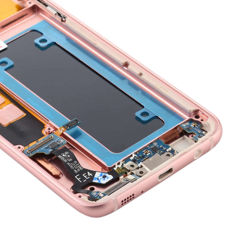 OLED LCD Screen for Samsung Galaxy S7 Edge / SM-G935F Digitizer Full Assembly with Frame (Pink)