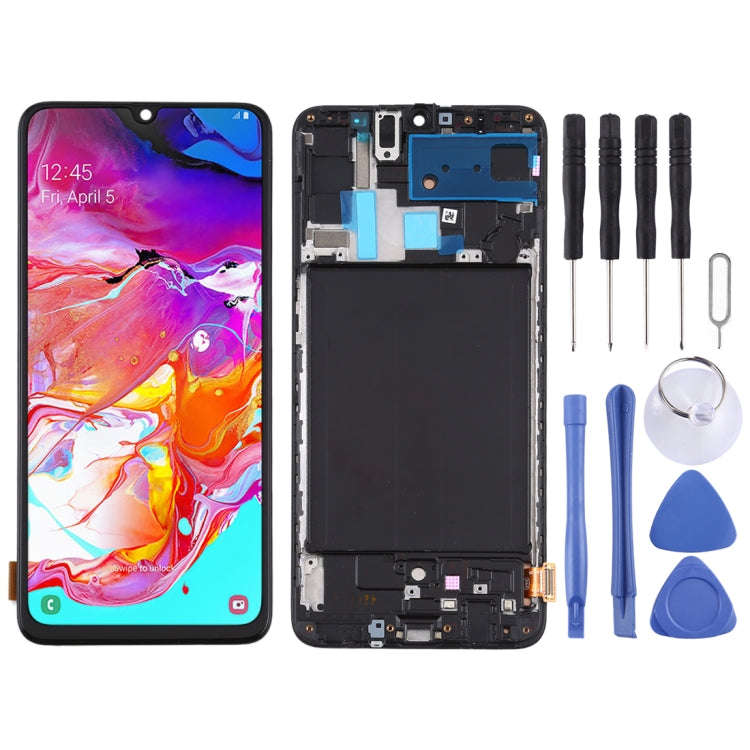 TFT LCD Screen for Samsung Galaxy A70  Digitizer Full Assembly with Frame, Not Supporting Fingerp...