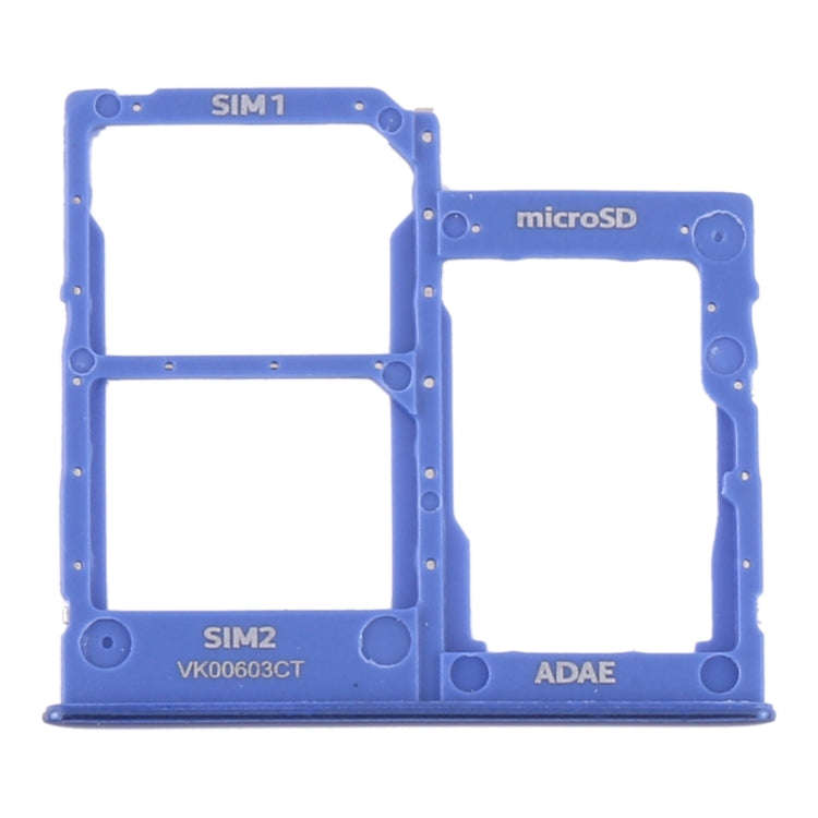For Samsung Galaxy A41 / A415 SIM Card Tray + SIM Card Tray + Micro SD Card Tray (Blue)