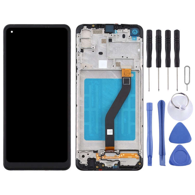 OEM LCD Screen for Samsung Galaxy A21 / SM-A215 Digitizer Full Assembly with Frame (Black)