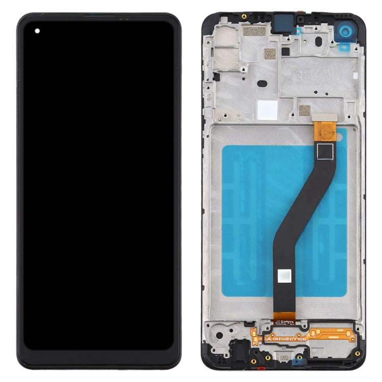 OEM LCD Screen for Samsung Galaxy A21 / SM-A215 Digitizer Full Assembly with Frame (Black)