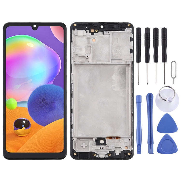 TFT LCD Screen for Samsung Galaxy A31 / SM-A315 Digitizer Full Assembly with Frame (Black)
