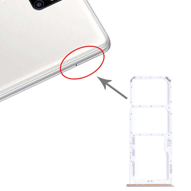 For Samsung Galaxy M51 SM-M515 SIM Card Tray + SIM Card Tray + Micro SD Card Tray (Silver)
