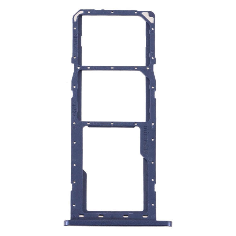 For Samsung Galaxy A11 SM-A115 SIM Card Tray + SIM Card Tray + Micro SD Card Tray (Blue)