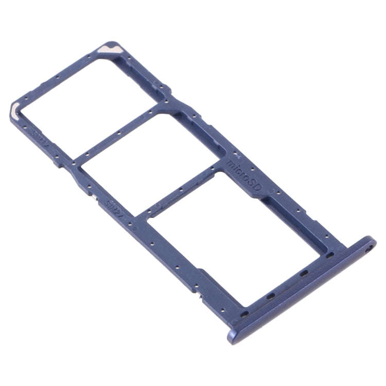 For Samsung Galaxy A11 SM-A115 SIM Card Tray + SIM Card Tray + Micro SD Card Tray (Blue)