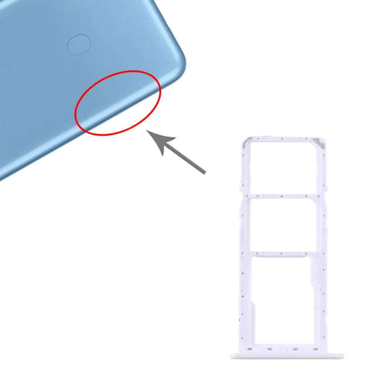 For Samsung Galaxy A11 SM-A115 SIM Card Tray + SIM Card Tray + Micro SD Card Tray (White)