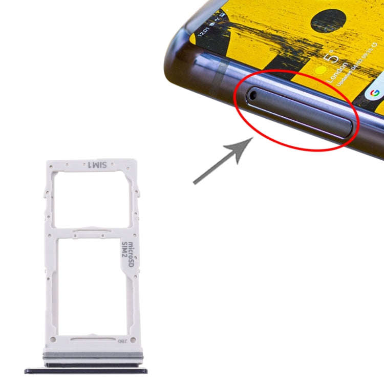 For Samsung Galaxy Note 10 Lite SM-N770 SIM Card Tray + SIM Card Tray / Micro SD Card Tray (Black)
