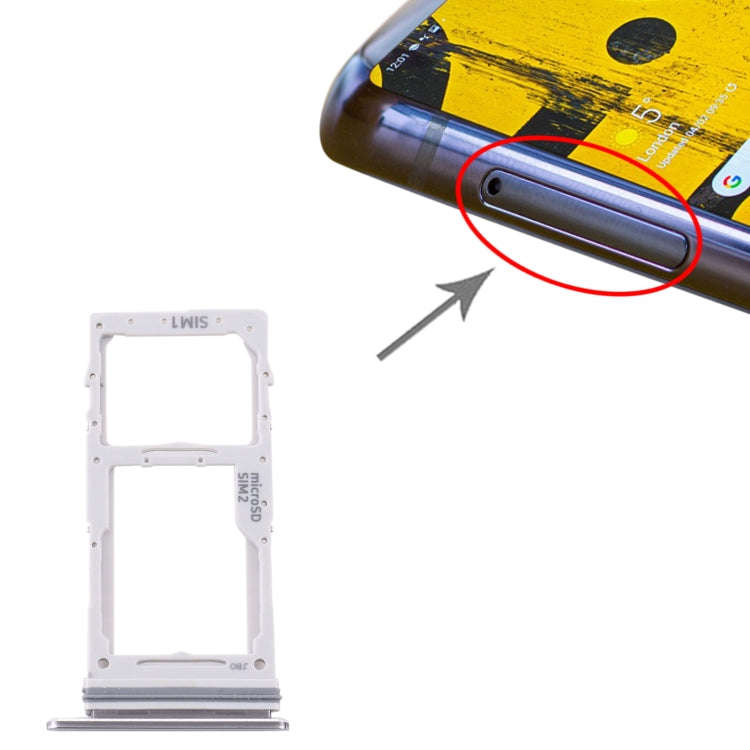 For Samsung Galaxy Note 10 Lite SM-N770 SIM Card Tray + SIM Card Tray / Micro SD Card Tray (Silver)