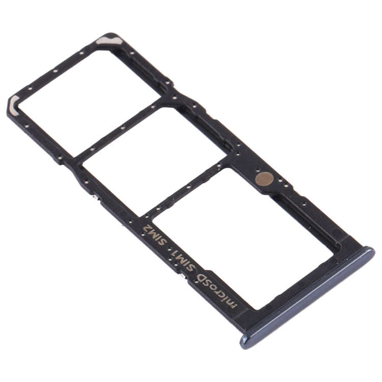 For Samsung Galaxy A50s SM-A507 SIM Card Tray + SIM Card Tray + Micro SD Card Tray (Black)