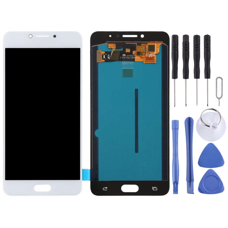 OLED LCD Screen for Galaxy C7 Pro / C7010 with Digitizer Full Assembly (White)