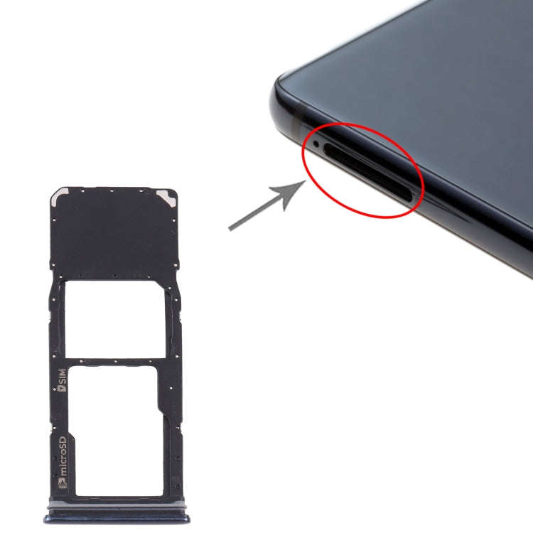 For Samsung Galaxy A9 (2018) SM-A920 SIM Card Tray + Micro SD Card Tray (Black)