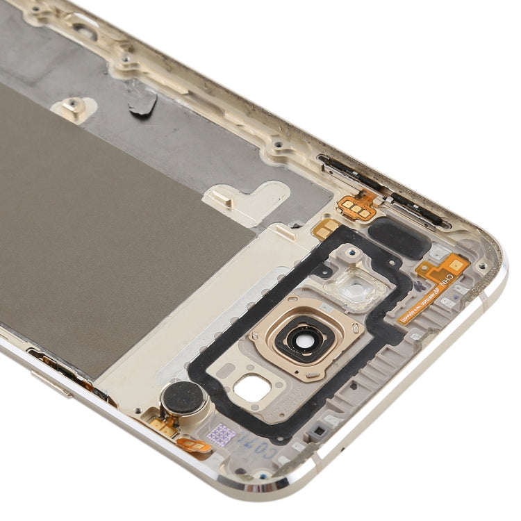 For Galaxy A8 Back Cover with Side Keys & Camera Lens (Gold)