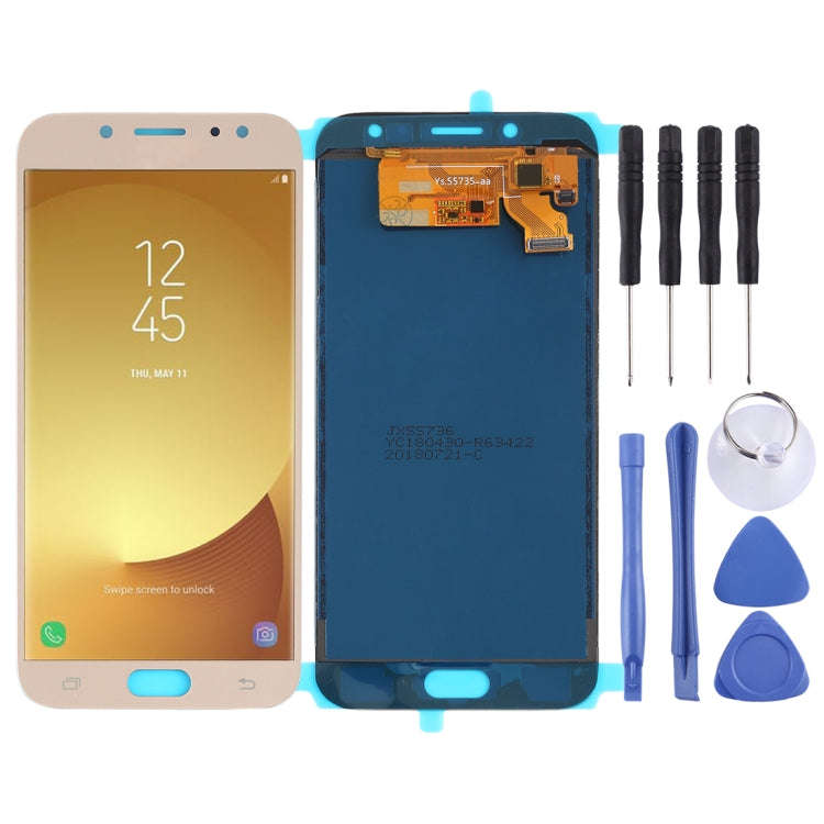 TFT LCD Screen for Galaxy J7 (2017), J730F/DS, J730FM/DS With Digitizer Full Assembly (Gold)