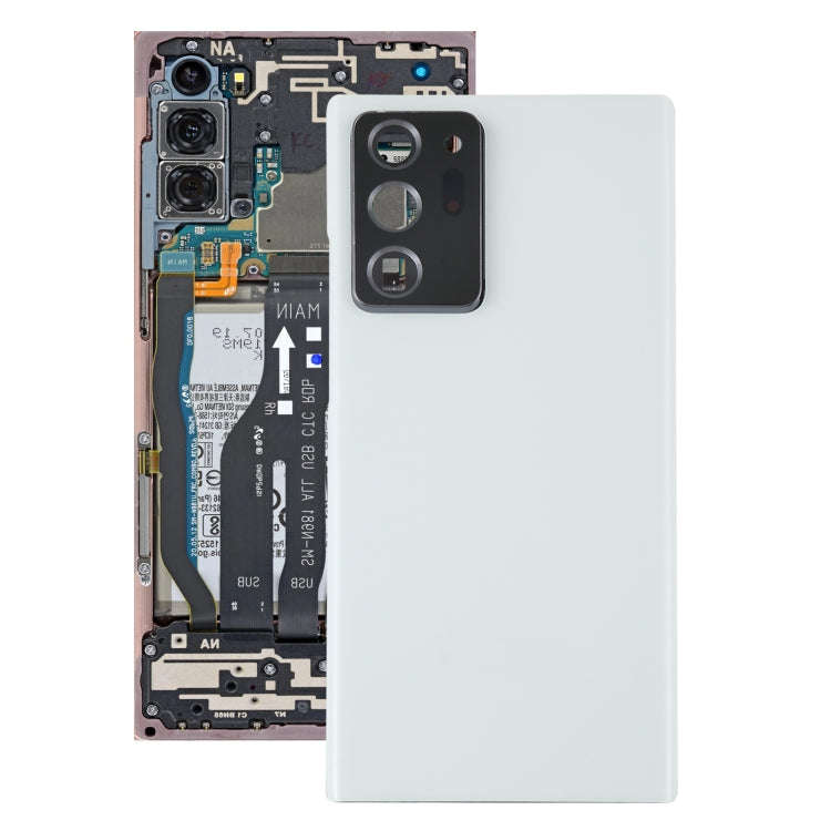 For Samsung Galaxy Note20 Ultra Battery Back Cover with Camera Lens Cover (White)