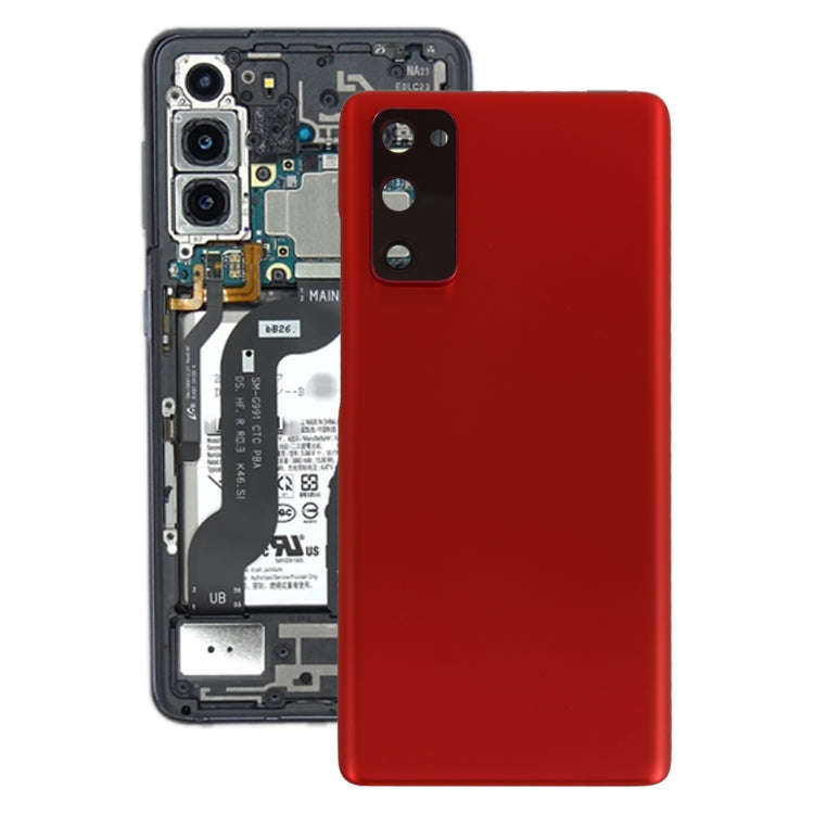 For Samsung Galaxy S20 FE Battery Back Cover with Camera Lens Cover (Red)