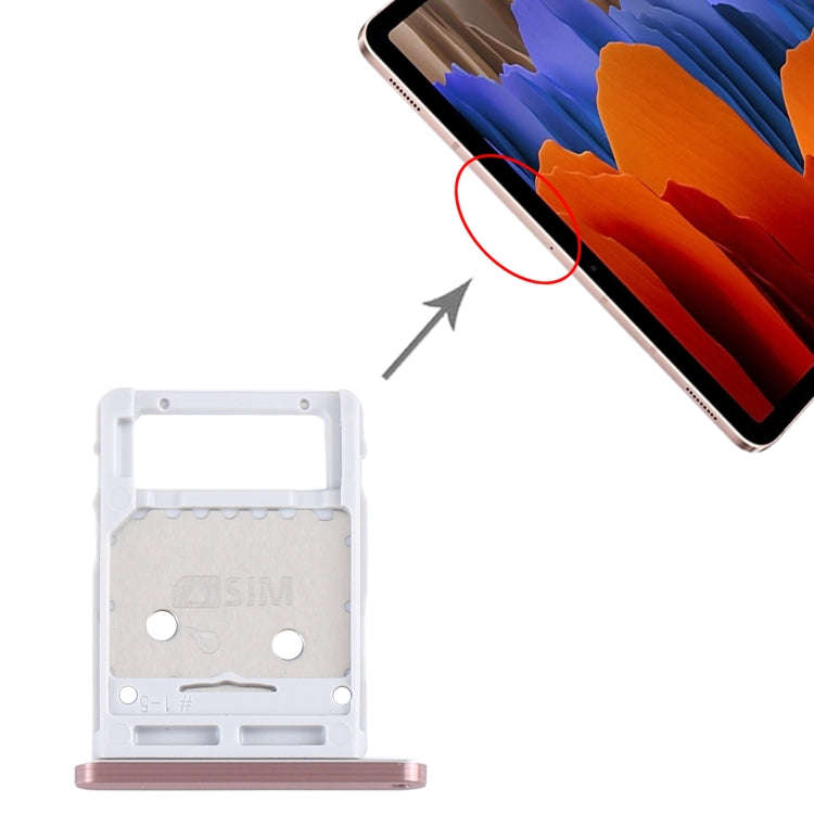 For Samsung Galaxy Tab S7 SM-T870/T875 SIM Card Tray + Micro SD Card Tray (Pink)