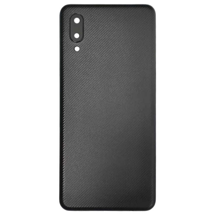 For Samsung Galaxy A02 Battery Back Cover with Camera Lens Cover (Black)