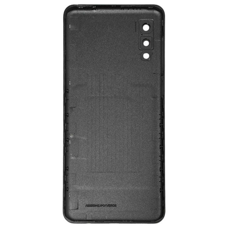 For Samsung Galaxy A02 Battery Back Cover with Camera Lens Cover (Black)