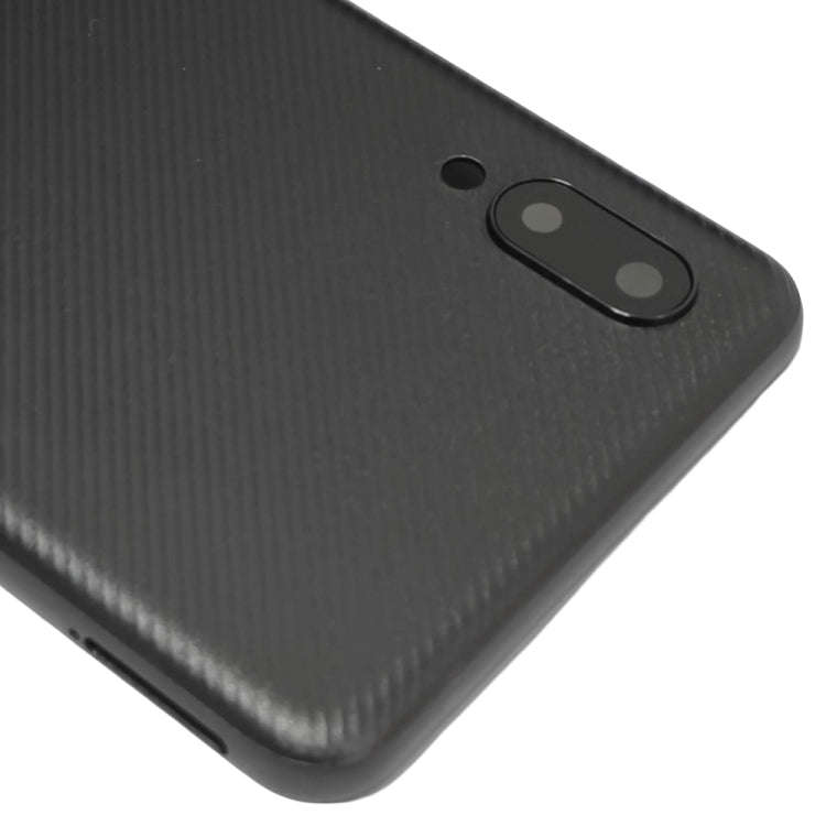 For Samsung Galaxy A02 Battery Back Cover with Camera Lens Cover (Black)