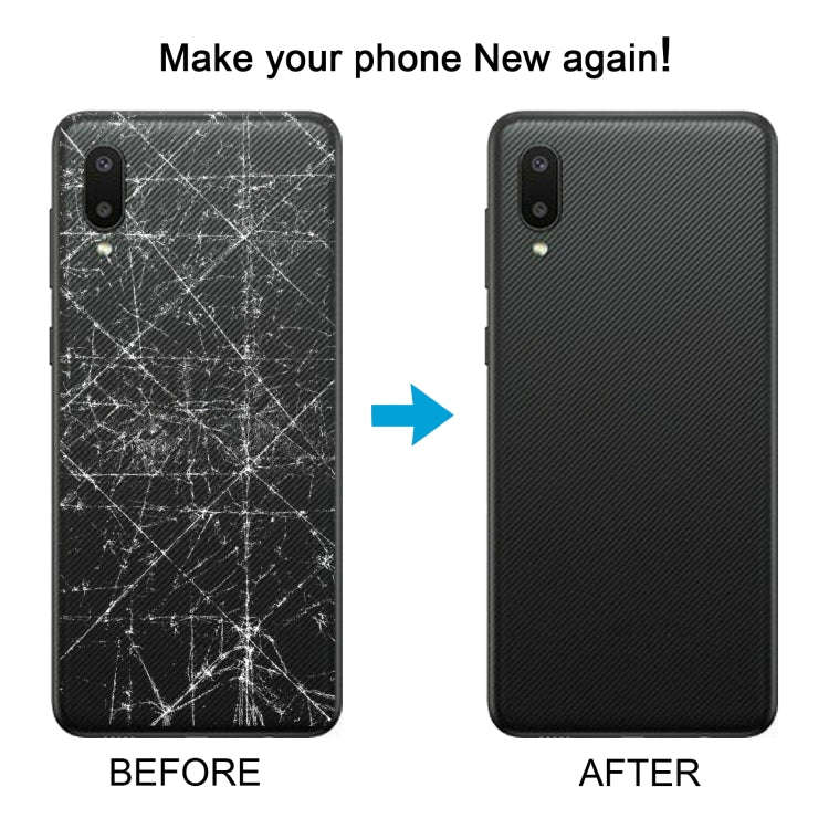 For Samsung Galaxy A02 Battery Back Cover with Camera Lens Cover (Black)