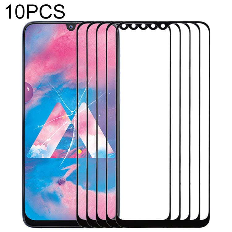 For Samsung Galaxy A40s 10pcs Front Screen Outer Glass Lens (Black)