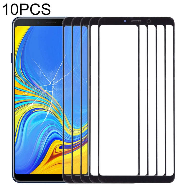 For Samsung Galaxy A9 (2018) / A9s 10pcs Front Screen Outer Glass Lens (Black)
